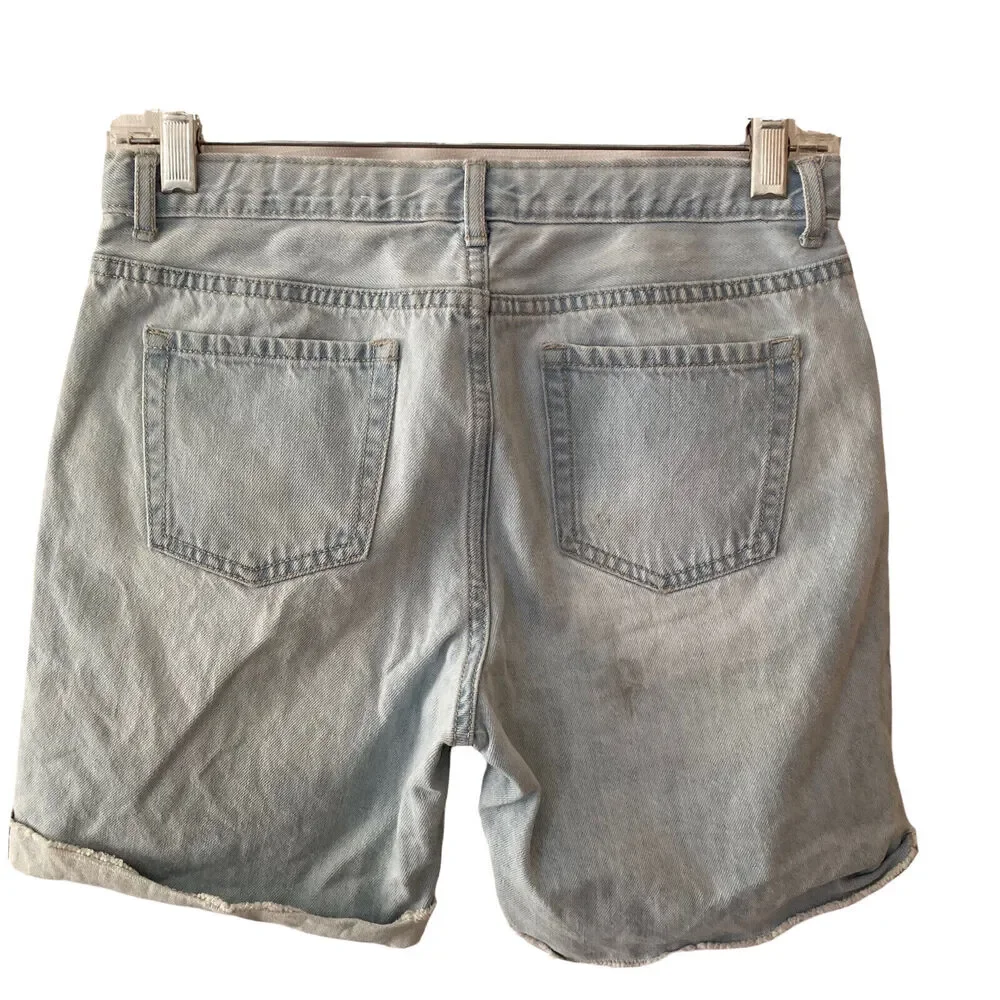 Childrens Place Shorts Bermuda light Wash Distressed Girls Size 14 - Picture 2 of 5
